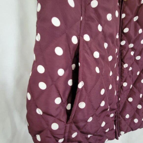 Croft & Barrow Vest jacket  Dots sleeveless Puffer full zip Small EUC - Picture 4 of 8